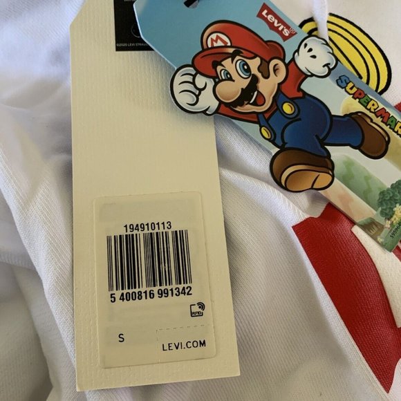 Levi's x Nintendo Super Mario Bros Graphic Sweatshirt Hoodie White Small… - Picture 14 of 15